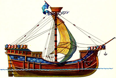 Средневековый французский торговый корабль